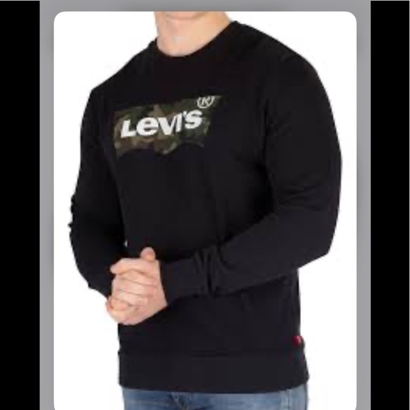 10.New Levi's Multicolor Camo Batwing Logo Sweatshirt - Picture 1 of 8